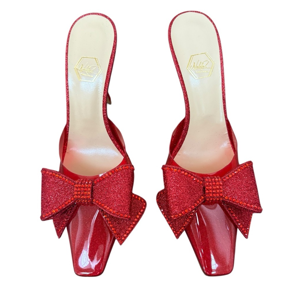 Nalebe Amina Means Reflections Dimante
Glitter Bow Mule Heels Pumps - Picture 2 of 11
